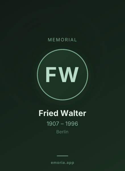 Memorial portrait of Fried Walter