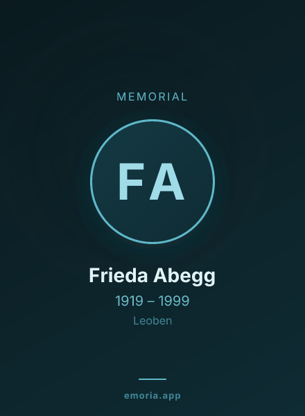 Memorial portrait of Frieda Abegg