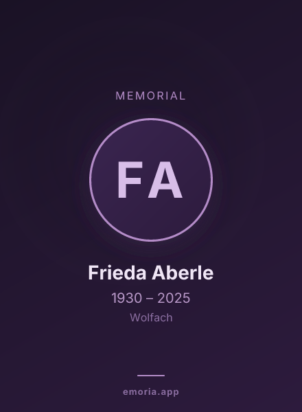 Memorial portrait of Frieda Aberle