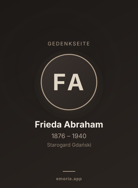 Gedenkportrait von Frieda Abraham