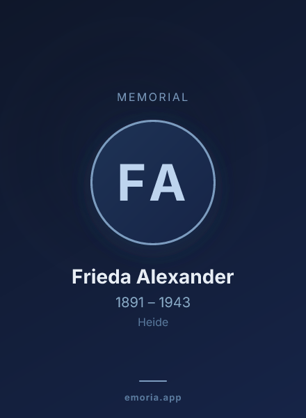 Memorial portrait of Frieda Alexander