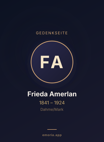 Gedenkportrait von Frieda Amerlan