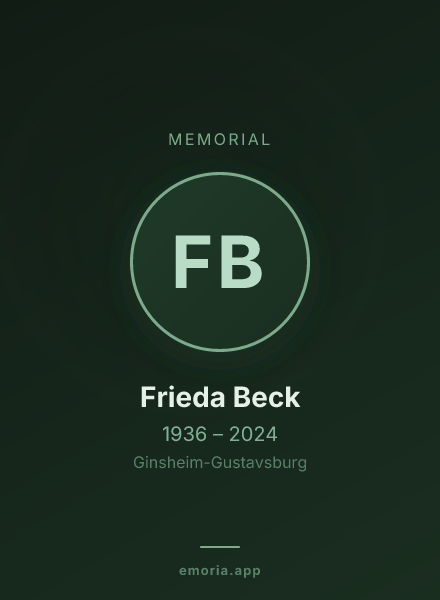 Memorial portrait of Frieda Beck