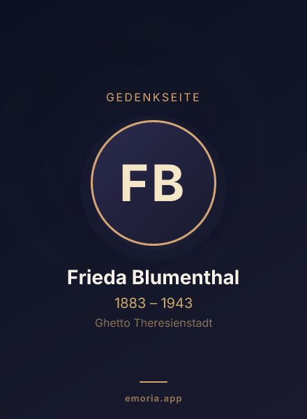 Gedenkportrait von Frieda Blumenthal