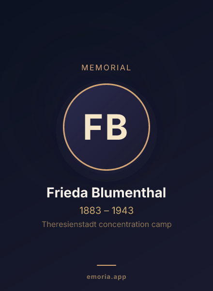 Memorial portrait of Frieda Blumenthal