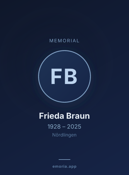 Memorial portrait of Frieda Braun