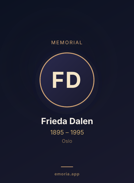 Memorial portrait of Frieda Dalen