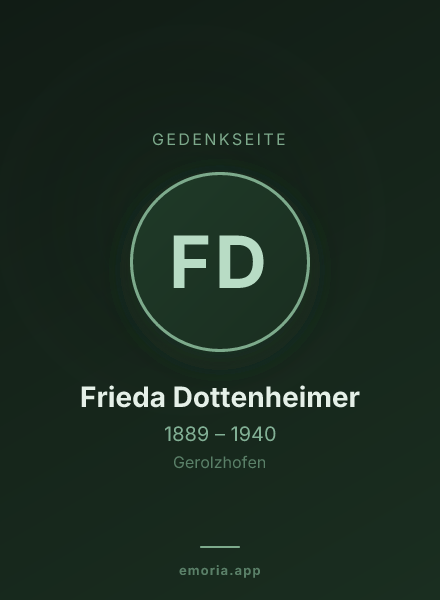 Gedenkportrait von Frieda Dottenheimer
