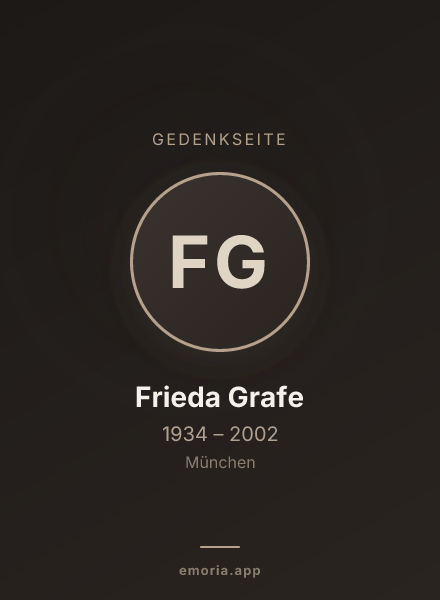 Gedenkportrait von Frieda Grafe