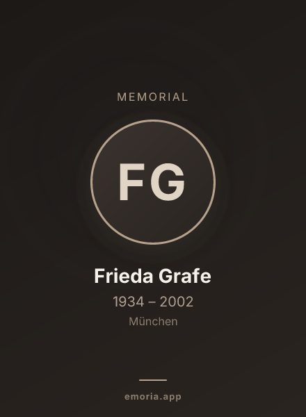 Memorial portrait of Frieda Grafe