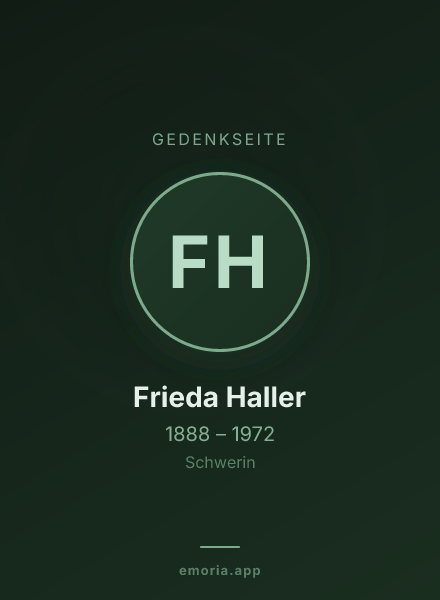 Gedenkportrait von Frieda Haller