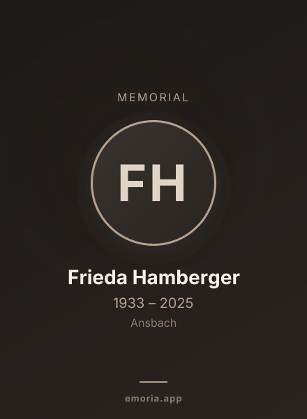 Memorial portrait of Frieda Hamberger