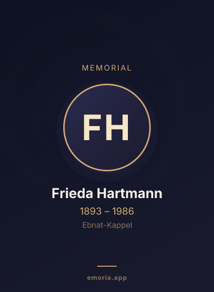 Memorial portrait of Frieda Hartmann