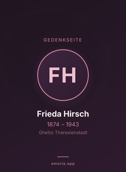 Gedenkportrait von Frieda Hirsch