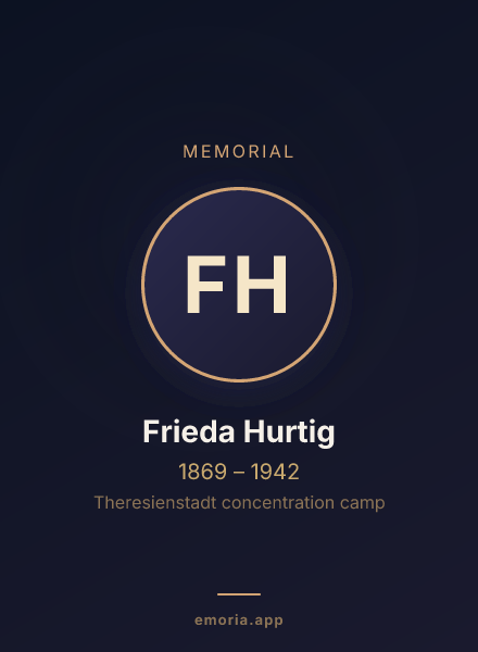 Memorial portrait of Frieda Hurtig