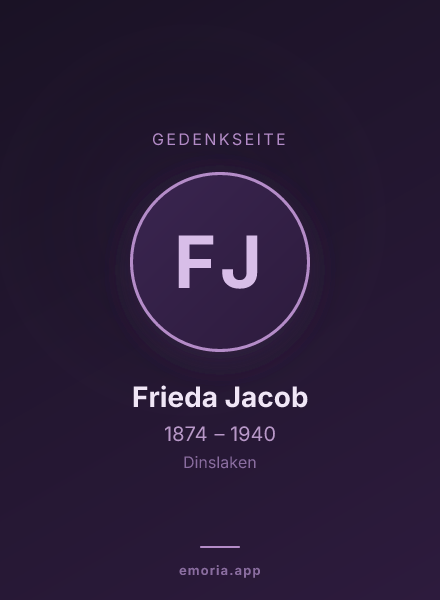 Gedenkportrait von Frieda Jacob