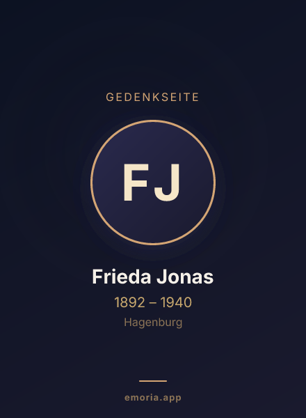 Gedenkportrait von Frieda Jonas