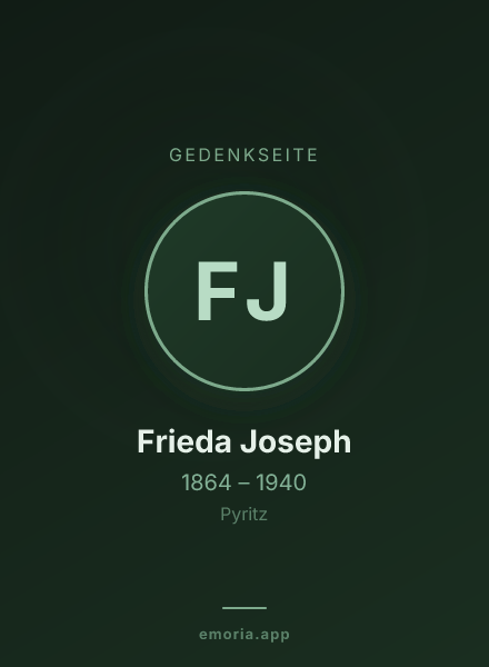 Gedenkportrait von Frieda Joseph