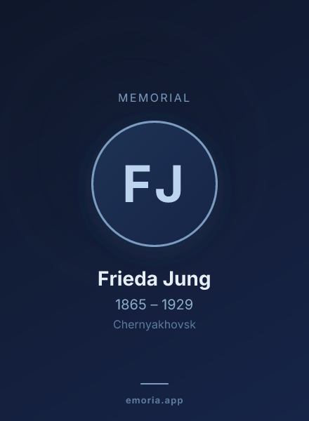 Memorial portrait of Frieda Jung