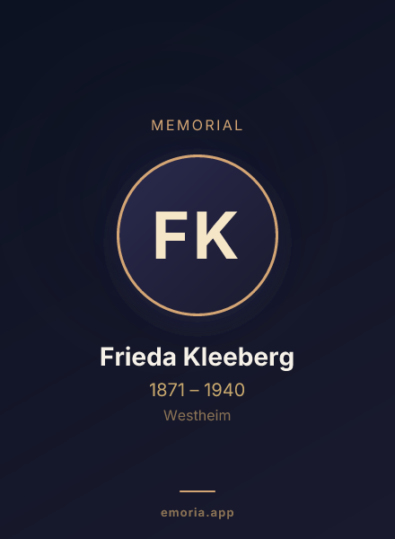 Memorial portrait of Frieda Kleeberg