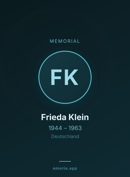Memorial portrait of Frieda Klein