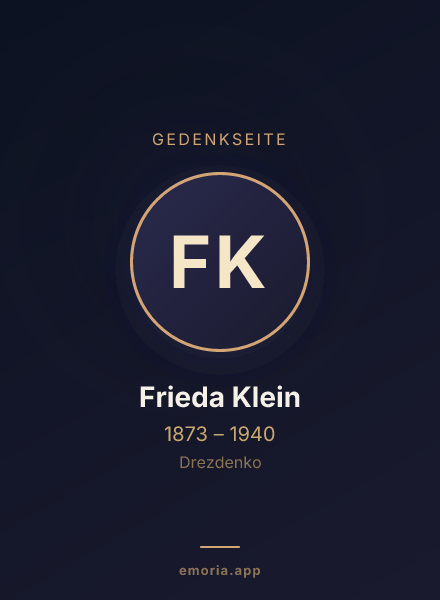Gedenkportrait von Frieda Klein