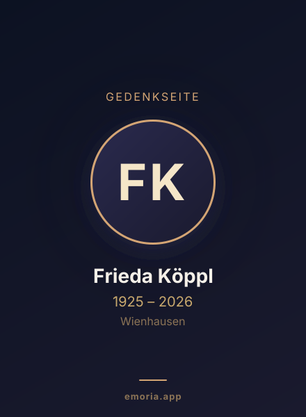 Gedenkportrait von Frieda Köppl