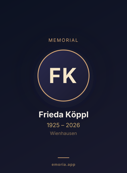 Memorial portrait of Frieda Köppl