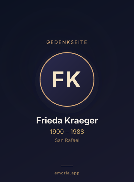 Gedenkportrait von Frieda Kraeger