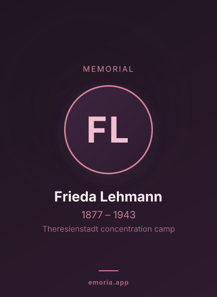 Memorial portrait of Frieda Lehmann