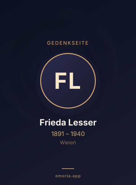 Gedenkportrait von Frieda Lesser