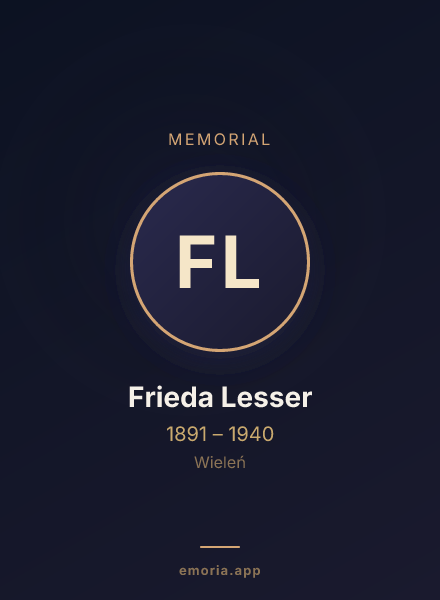 Memorial portrait of Frieda Lesser