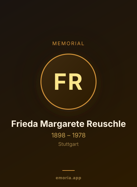 Memorial portrait of Frieda Margarete Reuschle