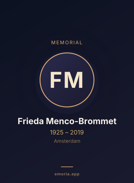Memorial portrait of Frieda Menco-Brommet