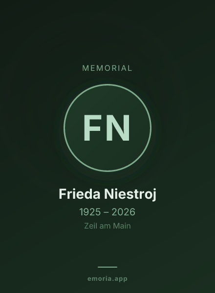 Memorial portrait of Frieda Niestroj