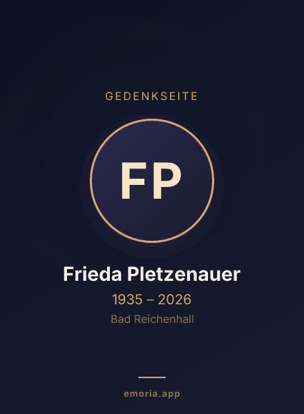 Gedenkportrait von Frieda Pletzenauer