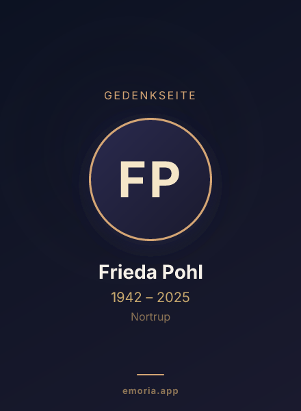 Gedenkportrait von Frieda Pohl