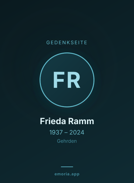 Gedenkportrait von Frieda Ramm