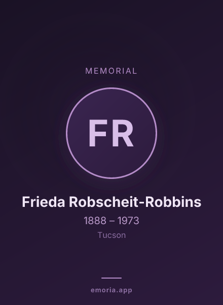 Memorial portrait of Frieda Robscheit-Robbins