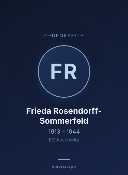 Gedenkportrait von Frieda Rosendorff-Sommerfeld