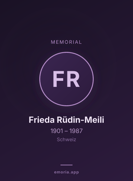 Memorial portrait of Frieda Rüdin-Meili