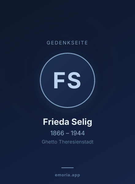 Gedenkportrait von Frieda Selig