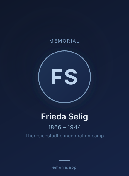 Memorial portrait of Frieda Selig