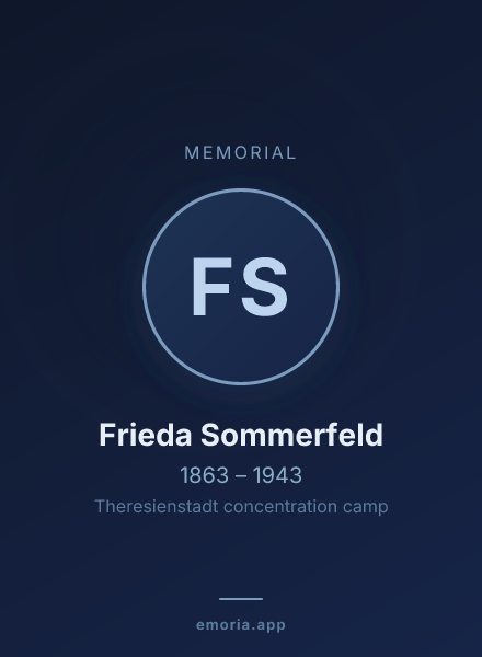 Memorial portrait of Frieda Sommerfeld