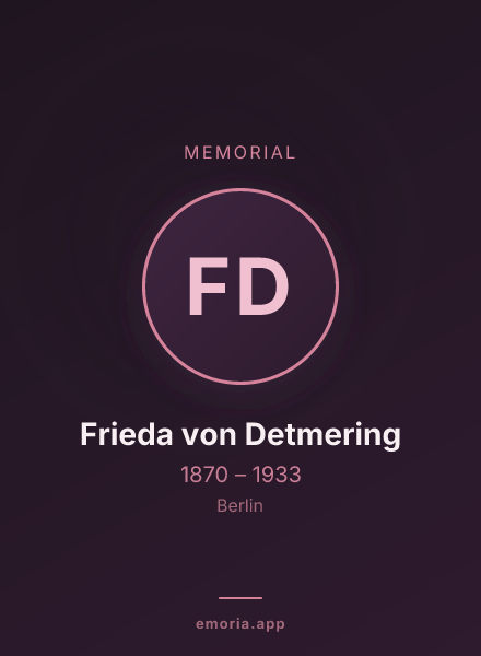 Memorial portrait of Frieda von Detmering