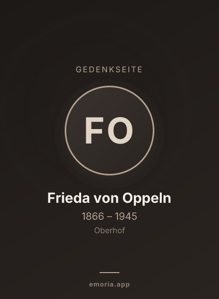 Gedenkportrait von Frieda von Oppeln