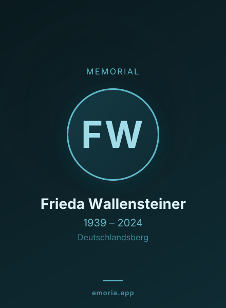 Memorial portrait of Frieda Wallensteiner