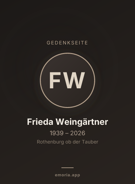 Gedenkportrait von Frieda Weingärtner