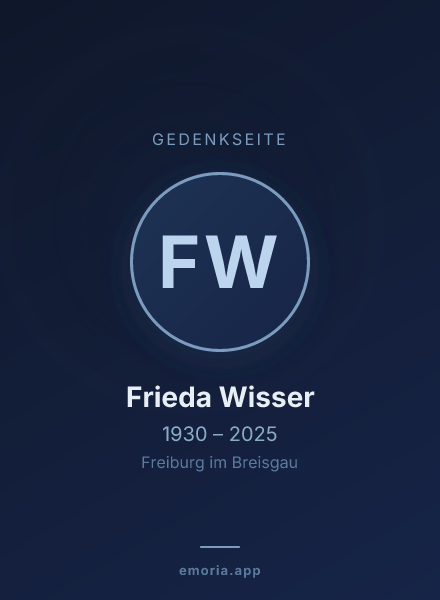 Gedenkportrait von Frieda Wisser