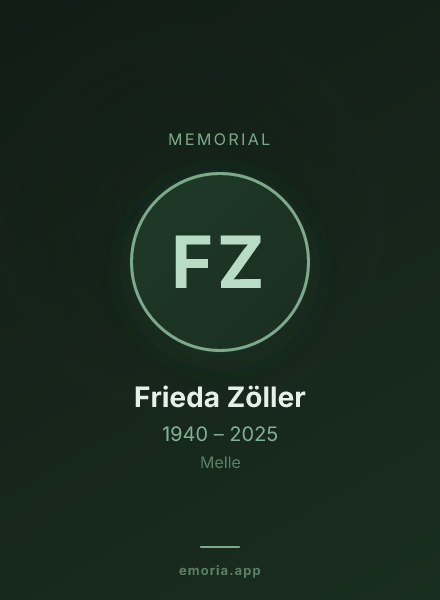 Memorial portrait of Frieda Zöller